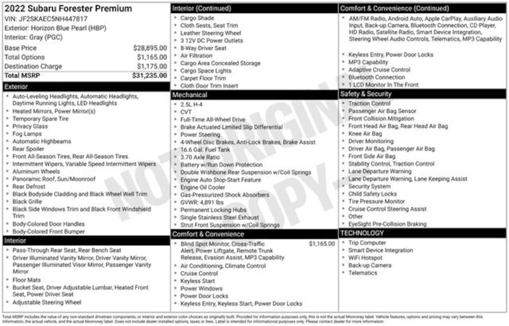 Used 2022 Subaru Forester Premium SUV
