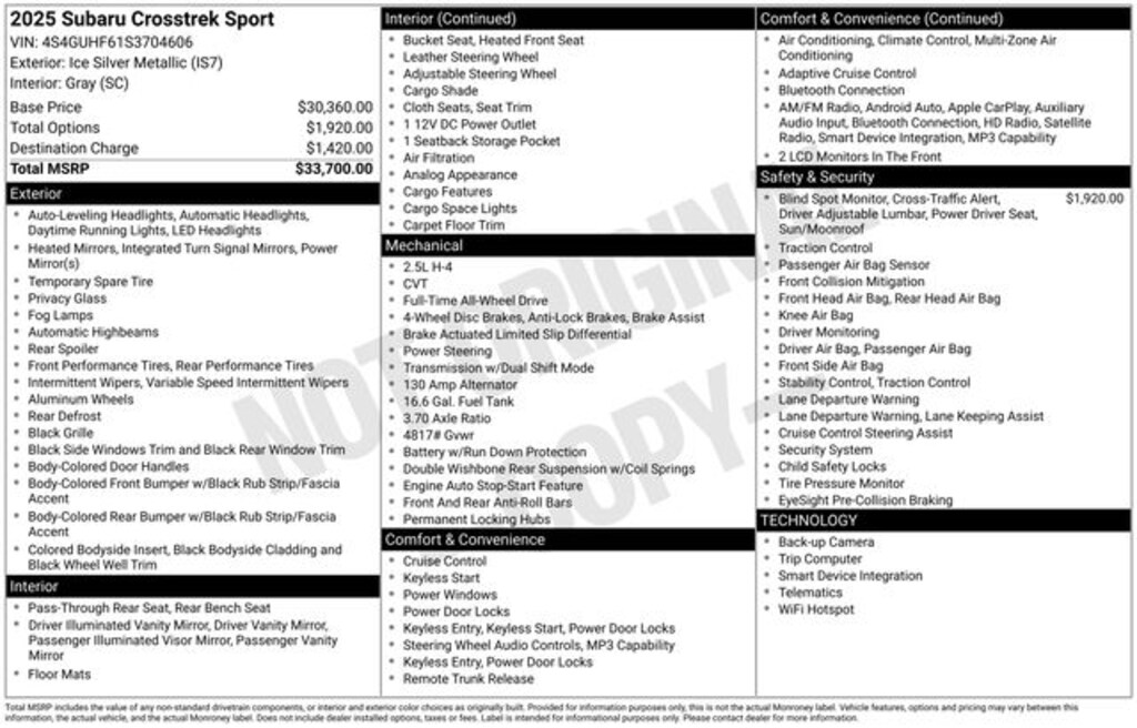 Certified 2025 Subaru Crosstrek Sport SUV
