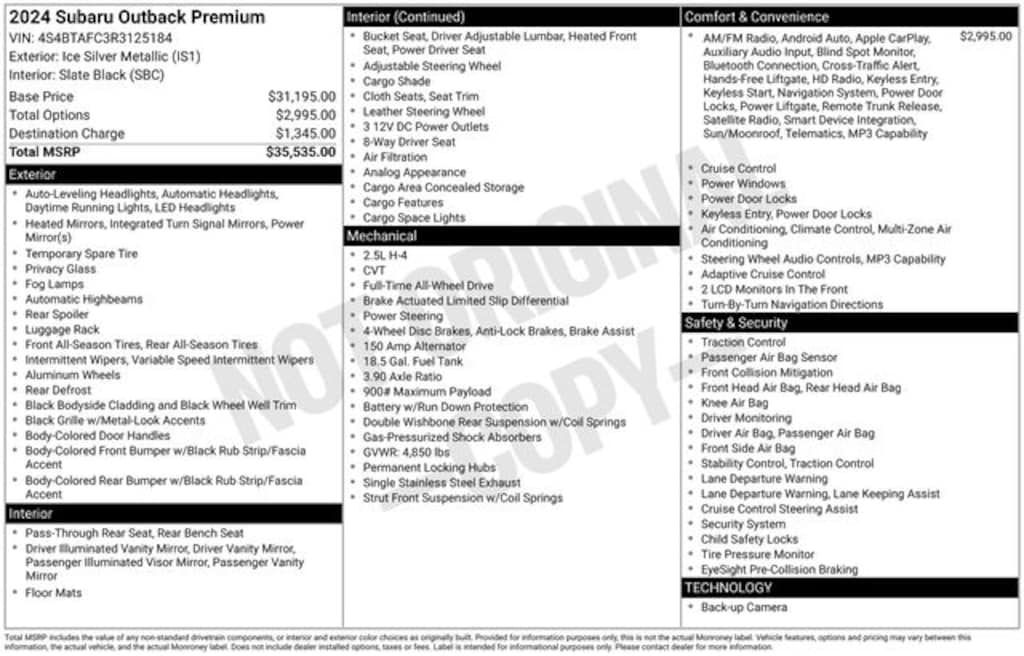 Used 2024 Subaru Outback Premium SUV