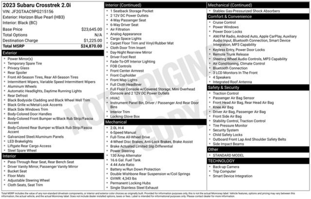 Used 2023 Subaru Crosstrek Base SUV