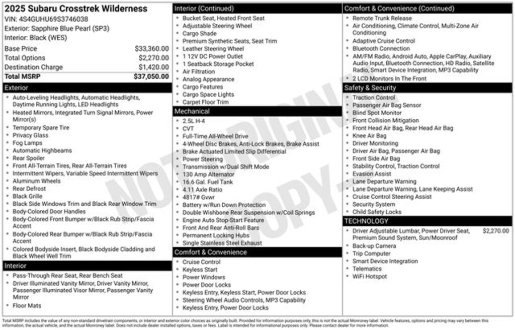 Used 2025 Subaru Crosstrek Wilderness SUV