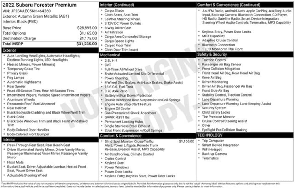 Used 2022 Subaru Forester Premium SUV