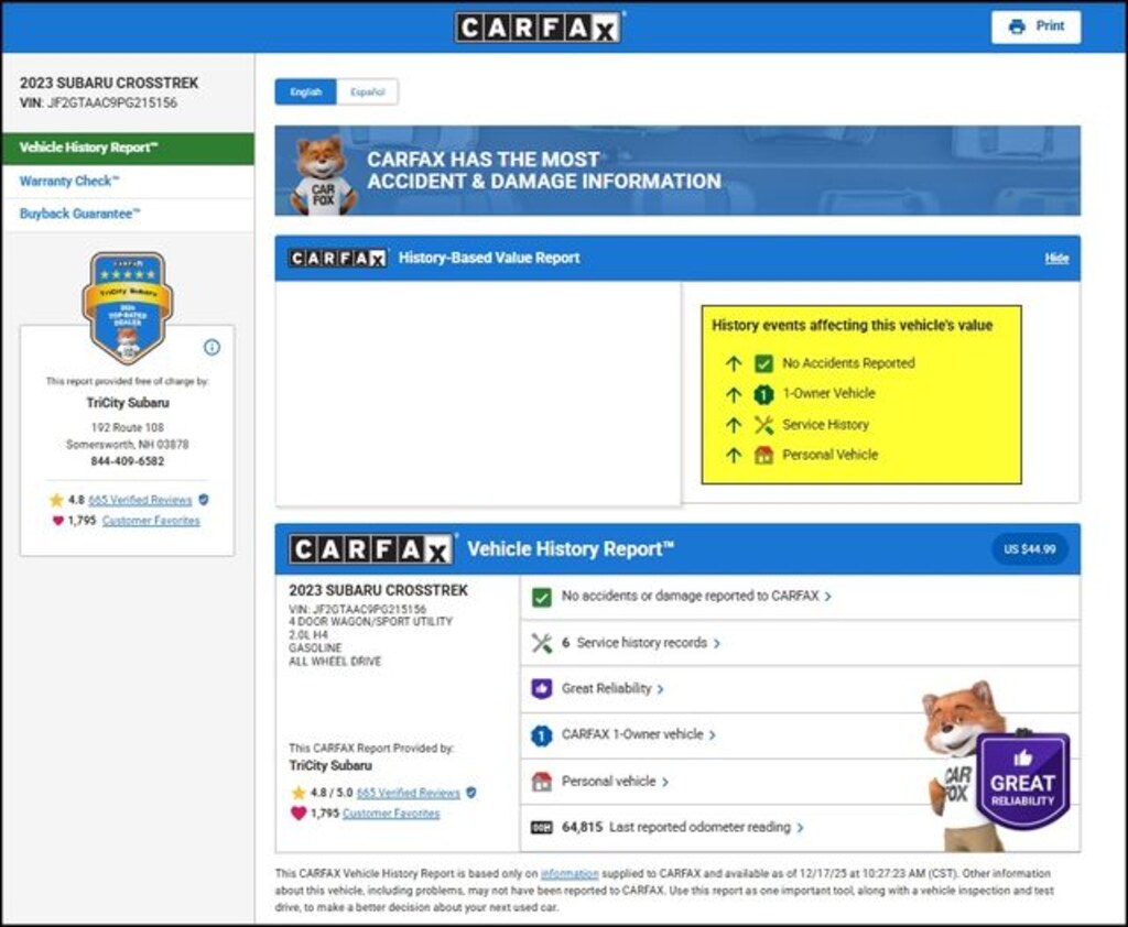 Used 2023 Subaru Crosstrek Base SUV