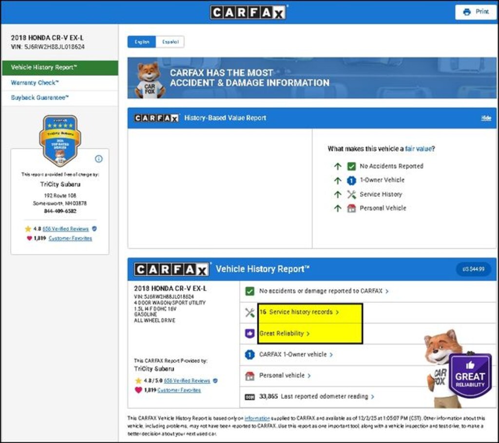 Used 2018 Honda CR-V EX-L SUV