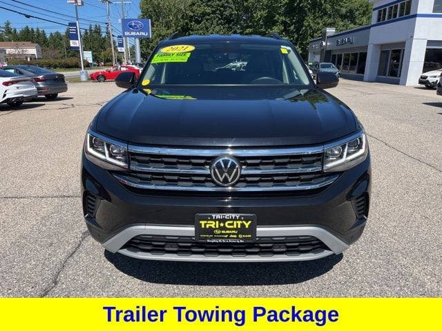 Used 2021 Volkswagen Atlas SE w/Tech with VIN 1V2HR2CA0MC573444 for sale in Somersworth, NH