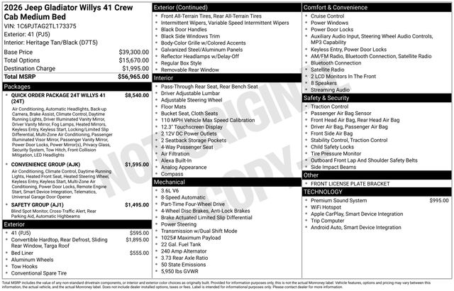 2026 Jeep Gladiator Willys 41 Auto's photo