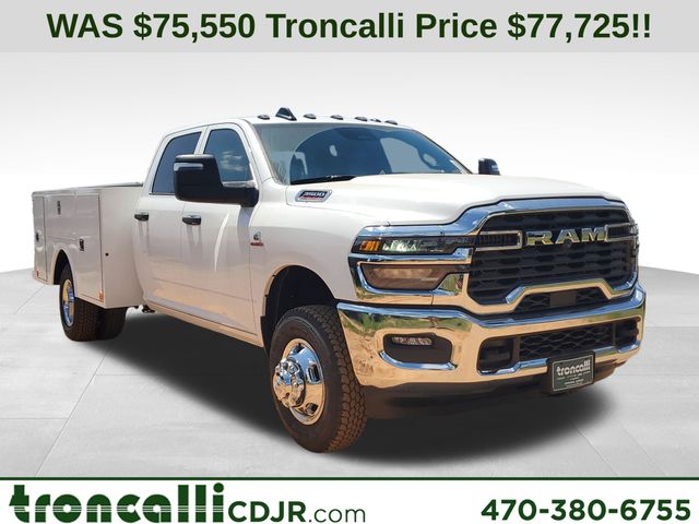 Bright White 2026 RAM 3500 Chassis Tradesman Crew Cab LB DRW 4WD Pickup Truck Four-Wheel Drive 8-Speed Automatic