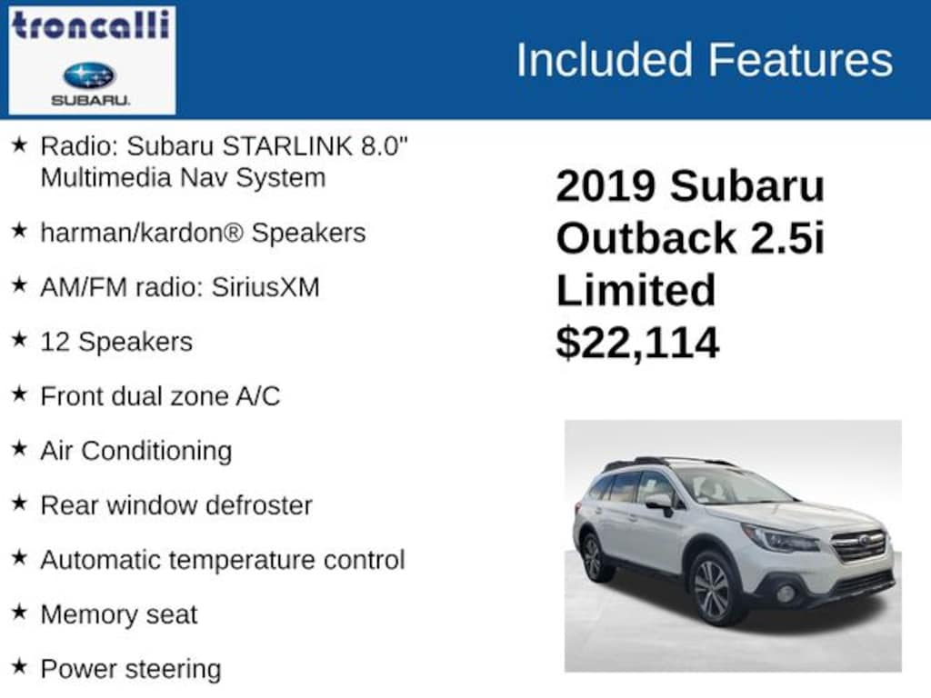 Used 2019 Subaru Outback 2.5i SUV