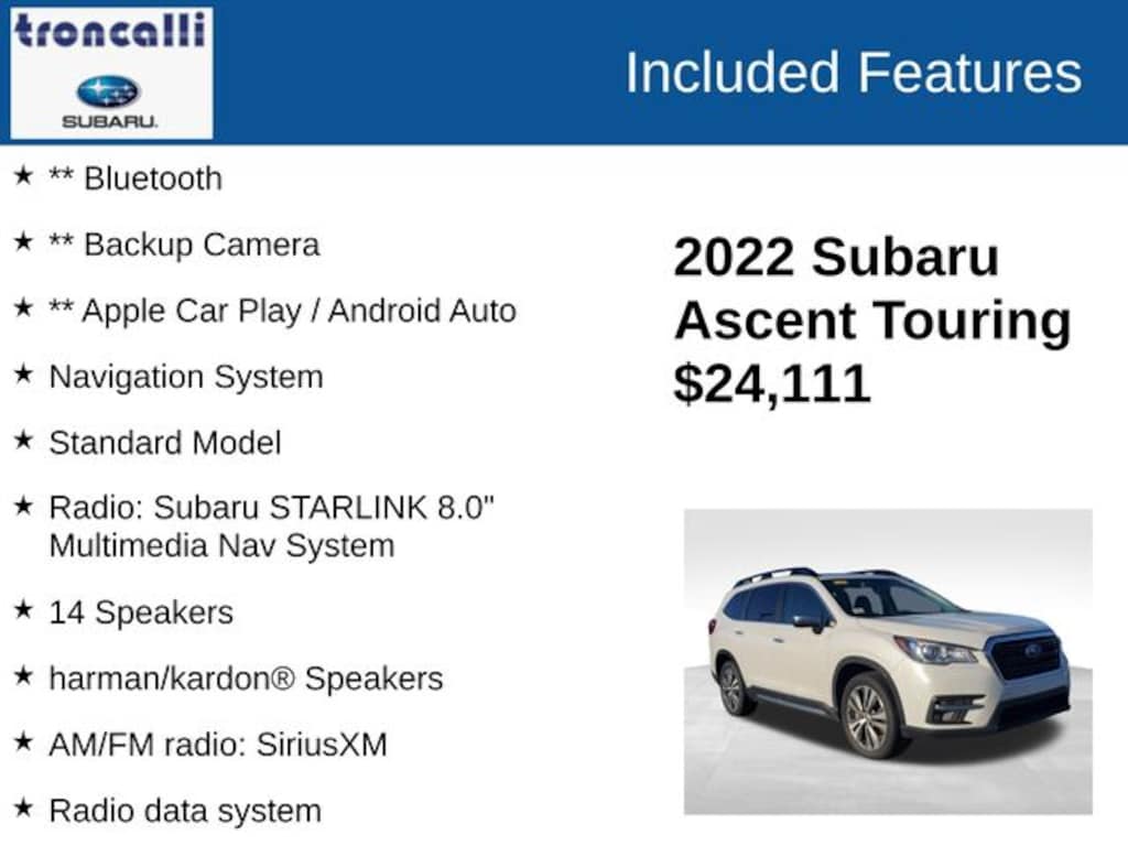 Used 2022 Subaru Ascent Touring SUV