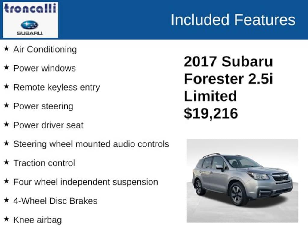 Used 2017 Subaru Forester 2.5i Limited SUV