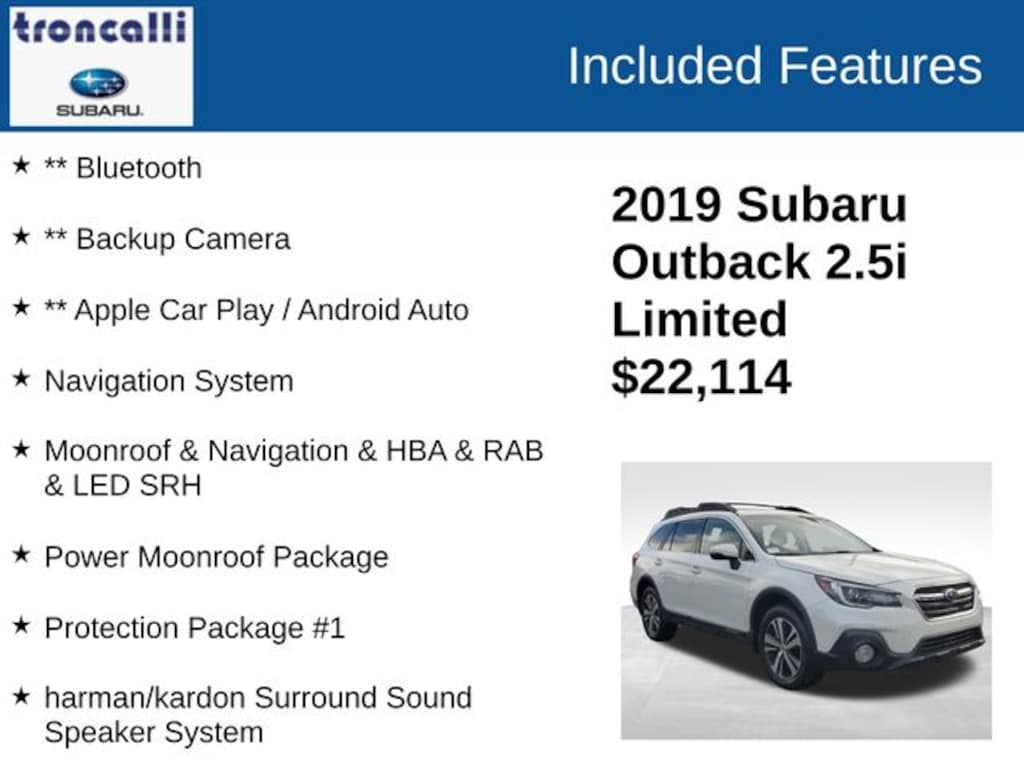 Used 2019 Subaru Outback 2.5i SUV