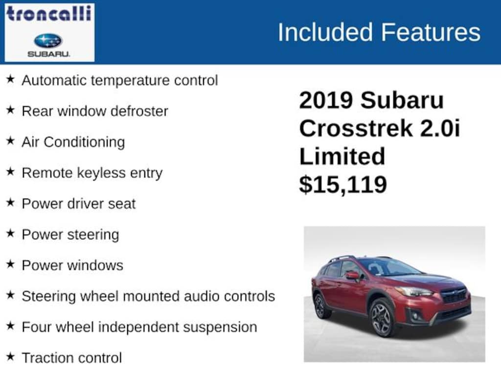 Used 2019 Subaru Crosstrek 2.0i Limited SUV