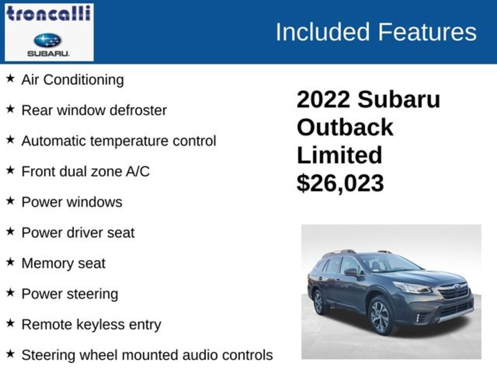 Certified 2022 Subaru Outback Limited SUV