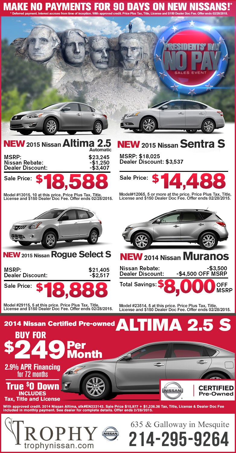 Nissan Make A Payment >> Nissan 90 Days No Payments Promo Mesquite Tx Trophy Nissan Nissan Make A Payment >> Nissan 90 Days No Payments Promo Mesquite Tx Trophy Nissan
