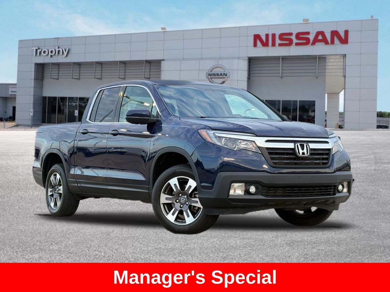 Blue 2018 Honda Ridgeline RTL AWD Pickup Truck All-Wheel Drive 6-Speed Automatic