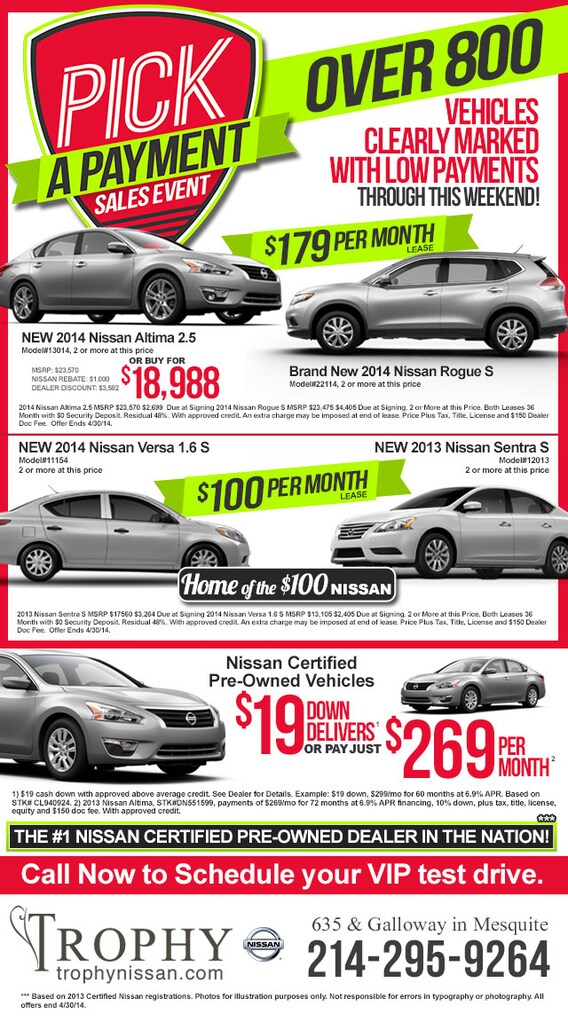 Nissan Make A Payment >> 2014 Nissan Sales Event Trophy Nissan Mesquite Tx Dealership Nissan Make A Payment >> 2014 Nissan Sales Event Trophy Nissan Mesquite Tx Dealership