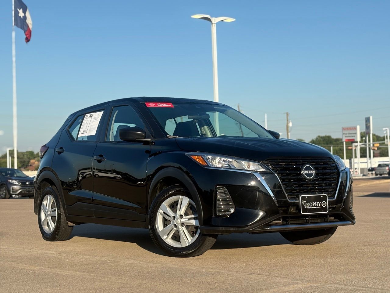 Certified 2023 Nissan Kicks S with VIN 3N1CP5BV3PL570606 for sale in Mesquite, TX