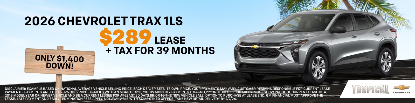 2026 Chevy Trax June Lease Special