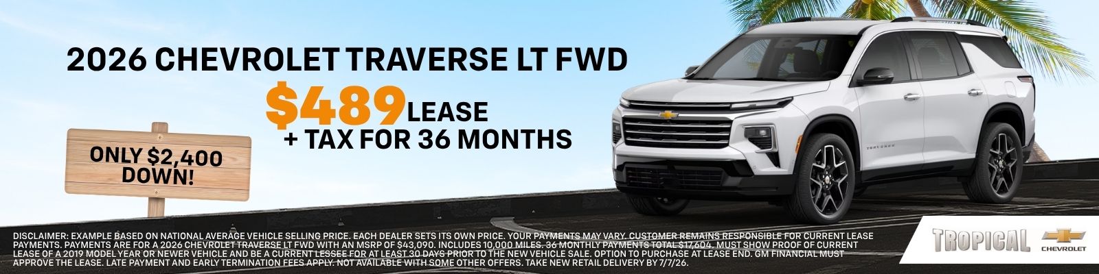 2026 Chevy Traverse June Lease Specials