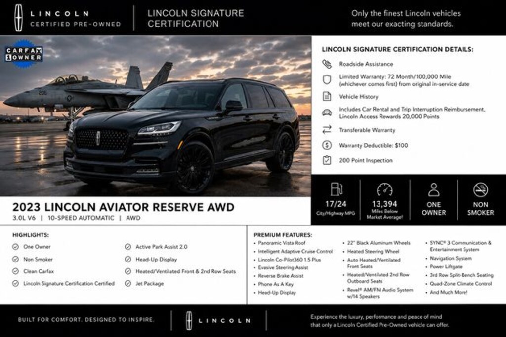 Certified 2023 Lincoln Aviator Reserve SUV