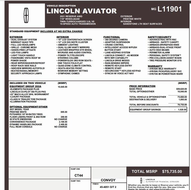 2021 Lincoln Aviator Reserve 15