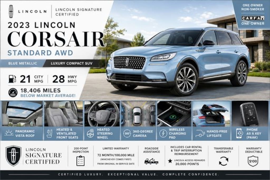 Certified 2023 Lincoln Corsair Standard SUV
