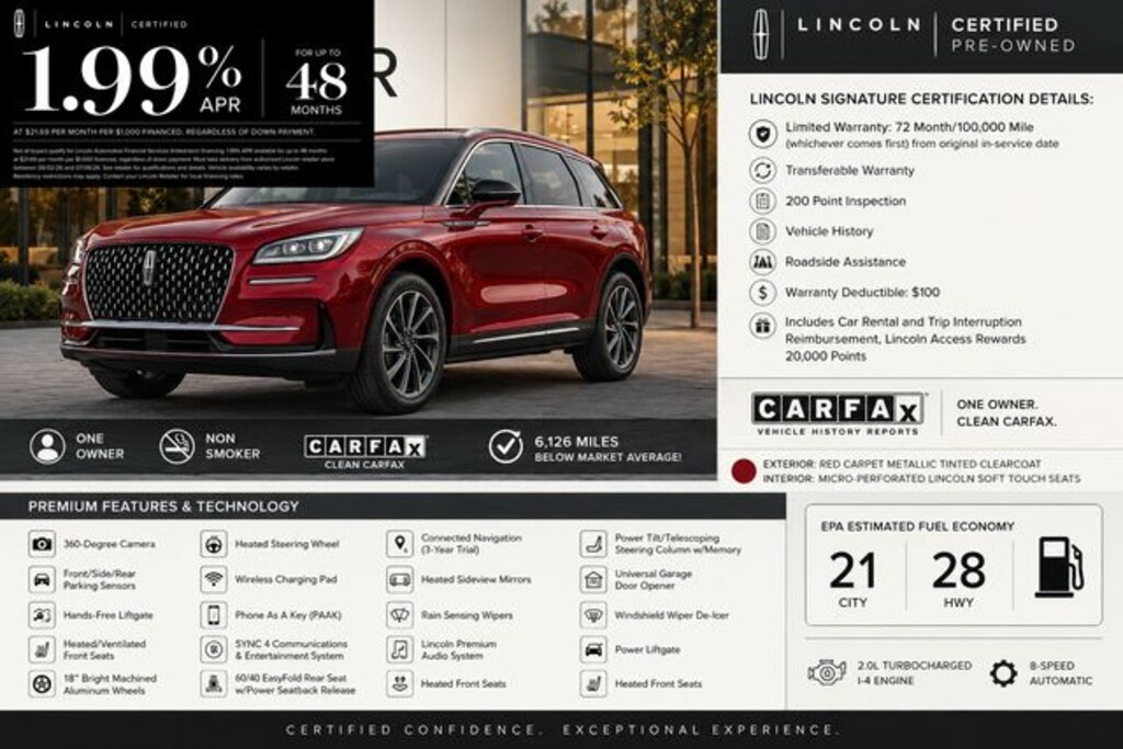Certified 2023 Lincoln Corsair Standard SUV