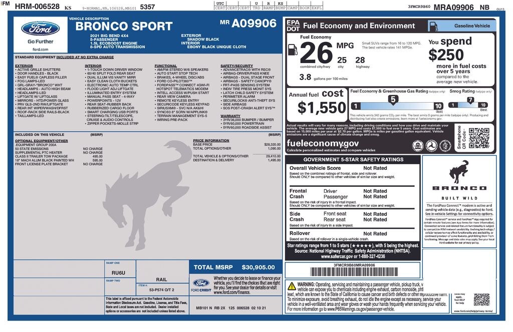 Used 2021 Ford Bronco Sport Big Bend SUV