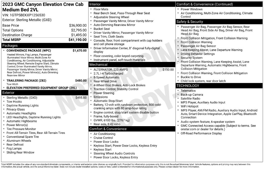 Used 2023 GMC Canyon Elevation Truck Crew Cab