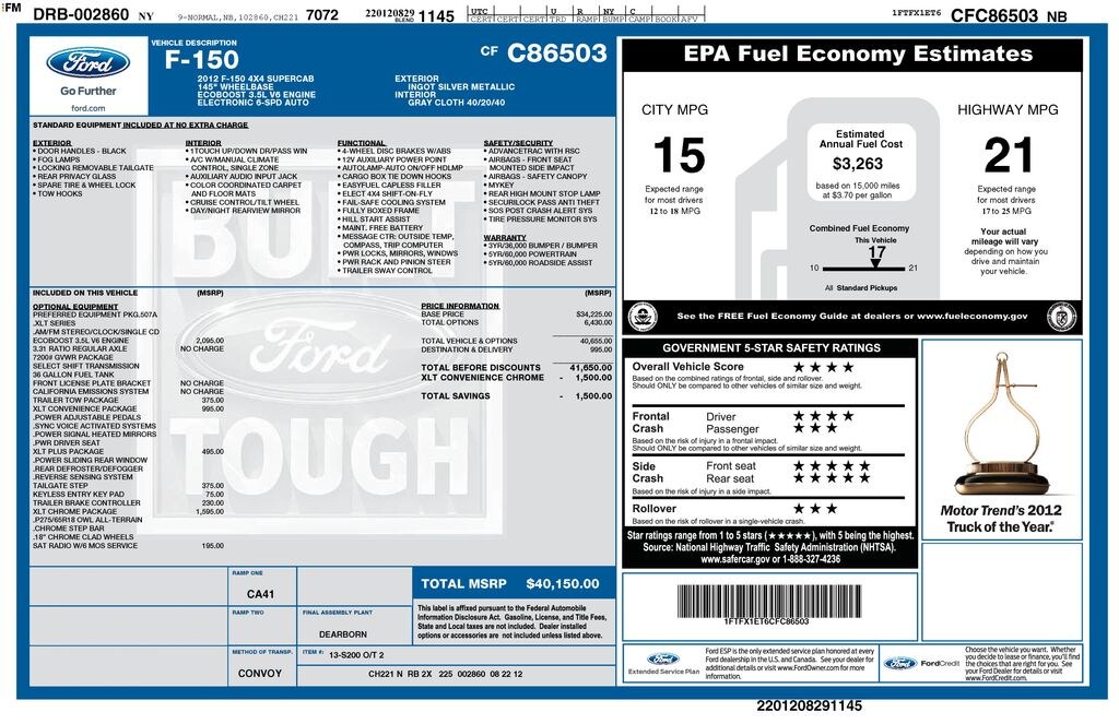 Used 2012 Ford F-150 Truck Super Cab