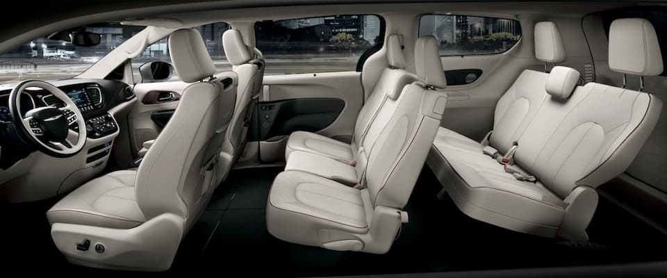 2019 Chrysler Pacifica The interior seating in the 2019 Chrysler Pacifica