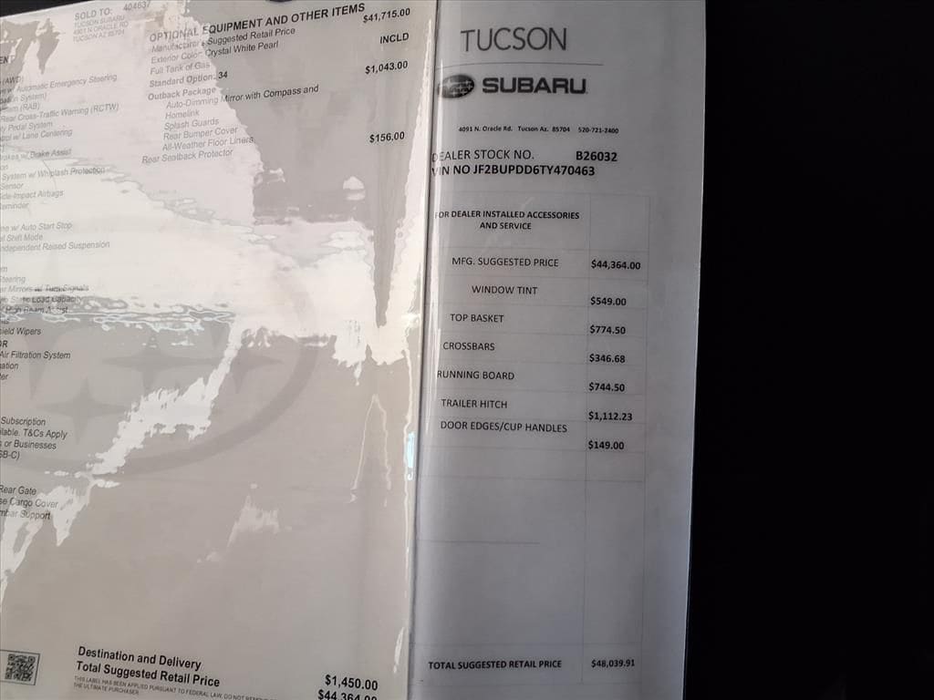 new 2026 Subaru Outback car, priced at $44,364