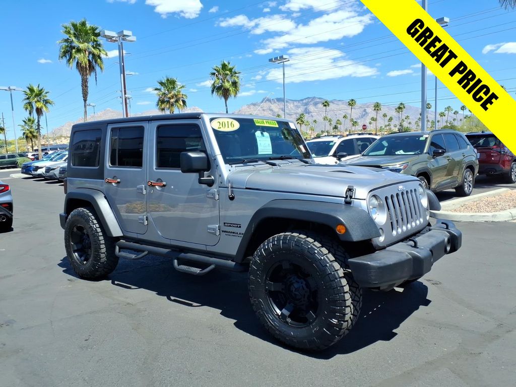 used 2016 Jeep Wrangler JK Unlimited car, priced at $14,750