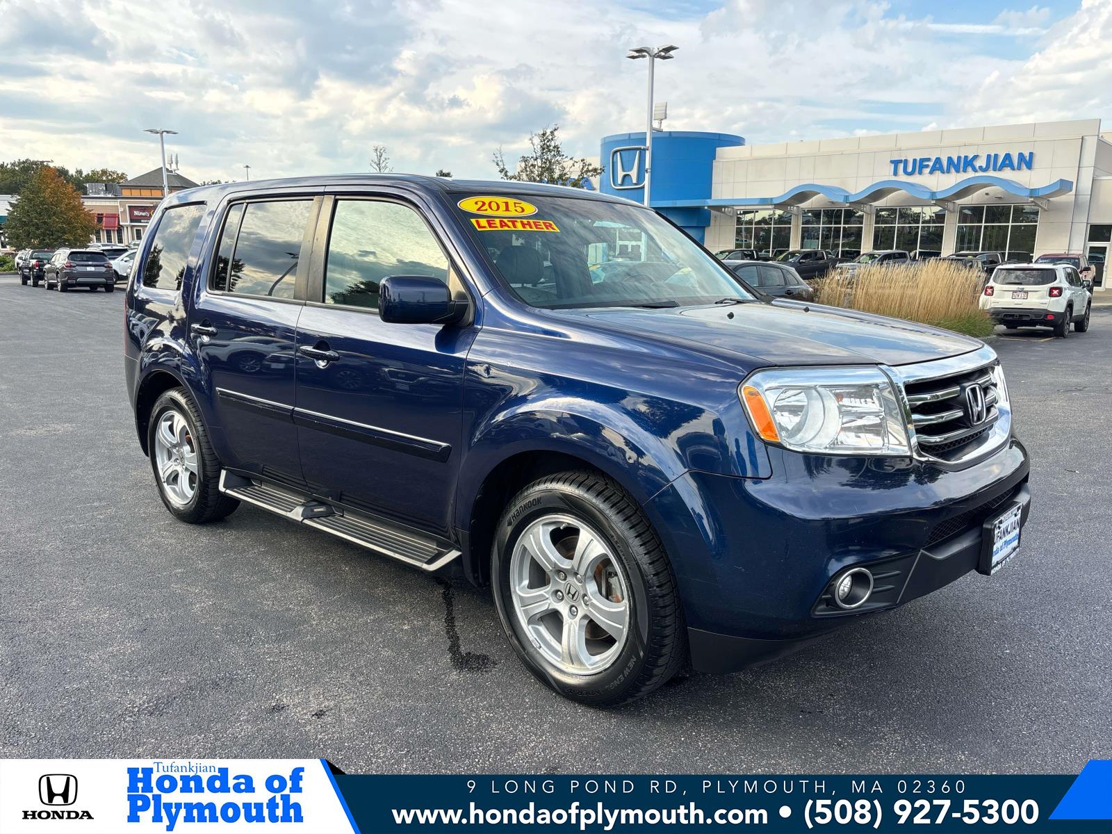 Used 2015 Honda Pilot EX-L with VIN 5FNYF4H78FB039889 for sale in Plymouth, MA
