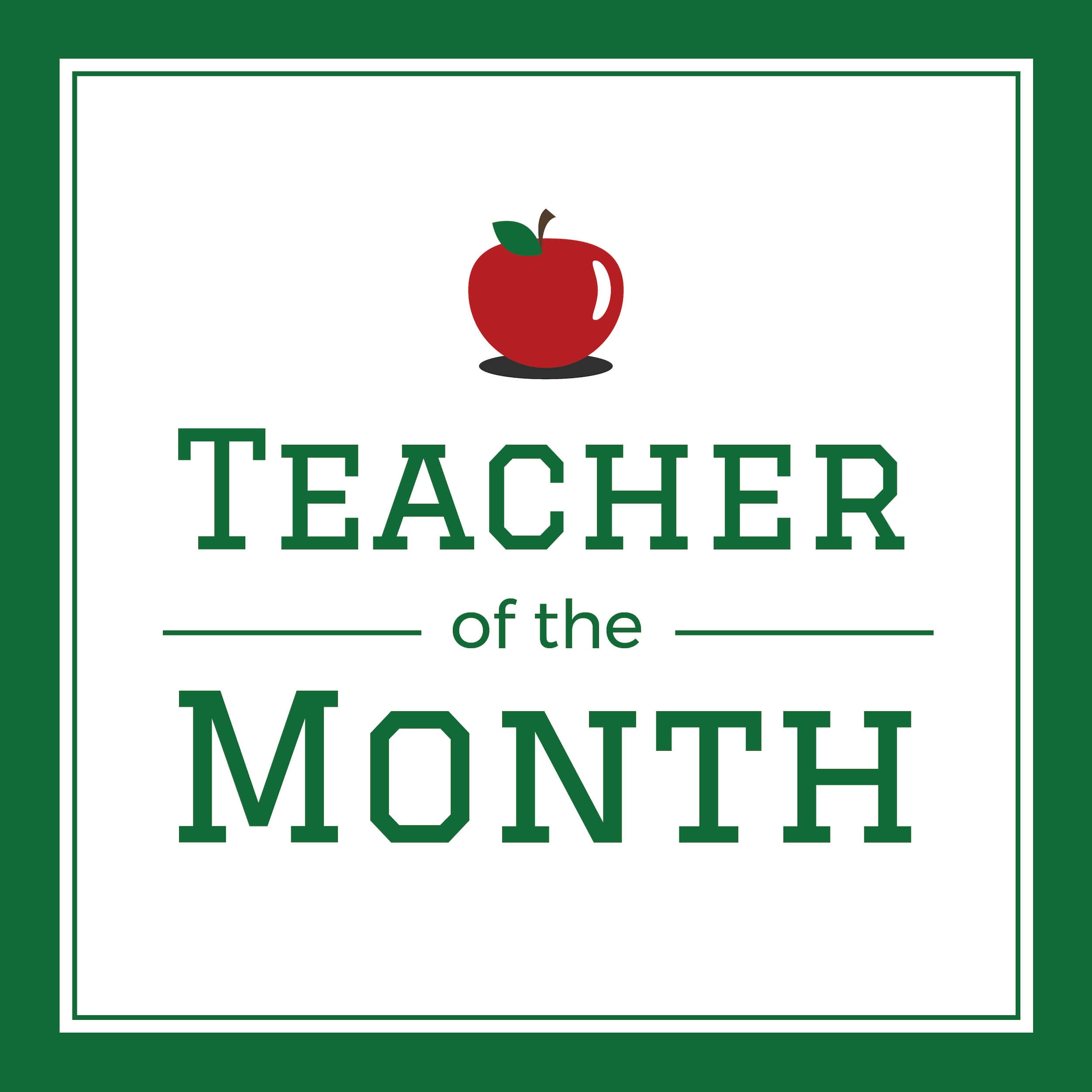 teacher of the month certificate