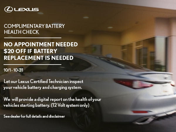 COMPLIMENTARY BATTERY HEALTH CHECK
