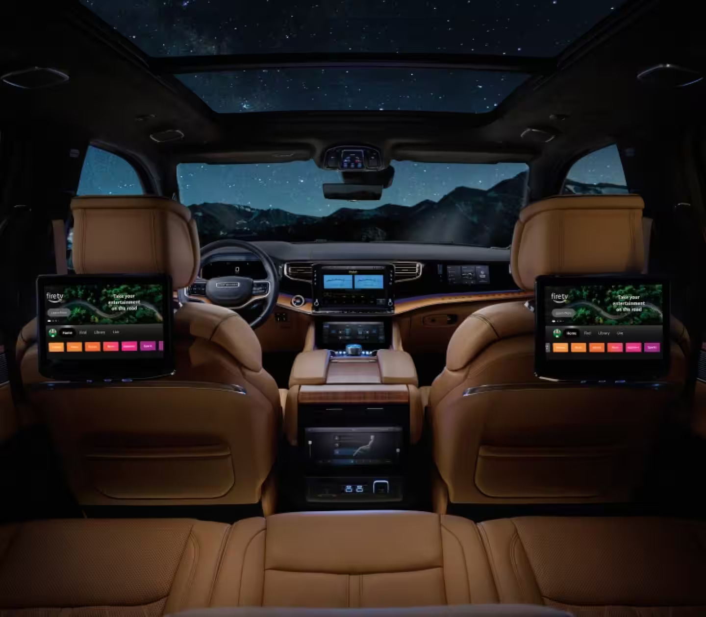 2027 Jeep Grand Wagoneer rear seat entertainment system