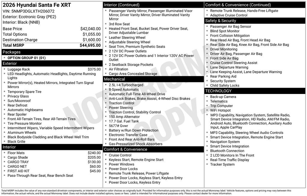 New 2026 Hyundai Santa Fe XRT AWD SUV
