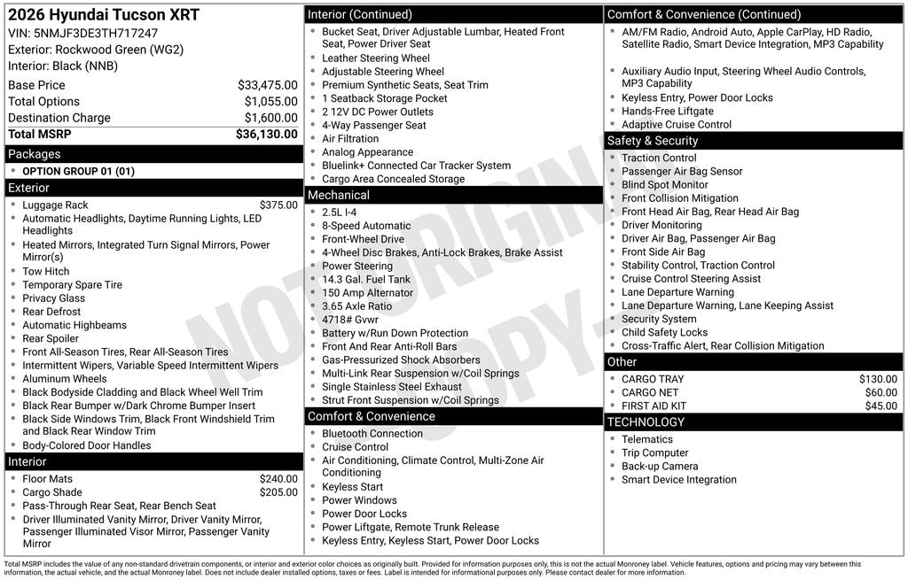 New 2026 Hyundai Tucson XRT FWD SUV