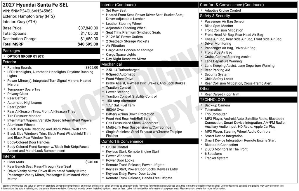 New 2027 Hyundai Santa Fe SEL FWD SUV