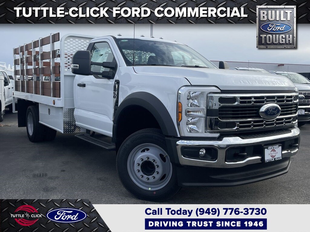 New 2024 Ford Super Duty F-450 DRW SCELZI 12' STAKE BED Truck Regular Cab