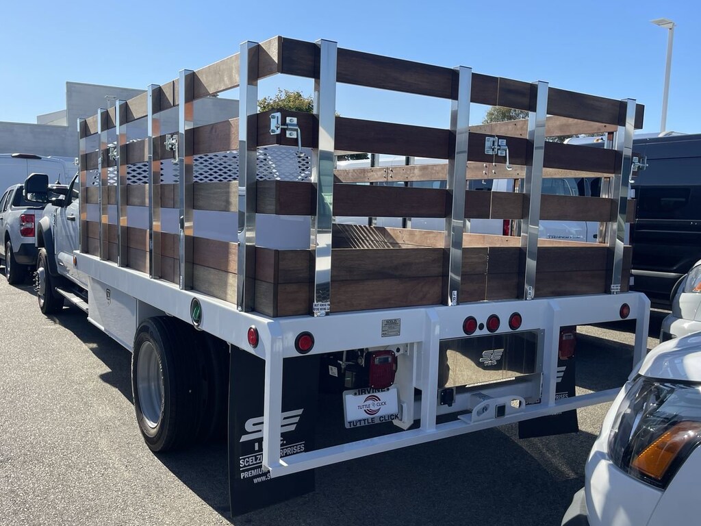 New 2026 Ford Super Duty F-550 DRW Diesel XL SCELZI 12' STAKE BED Truck Super Cab