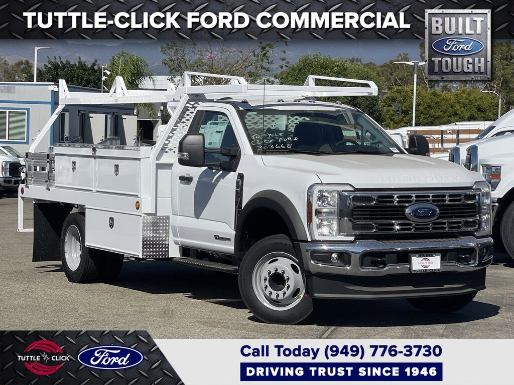 New 2025 Ford Super Duty F-550 DRW Diesel XL SCELZI 12' CONTRACTOR Truck Regular Cab