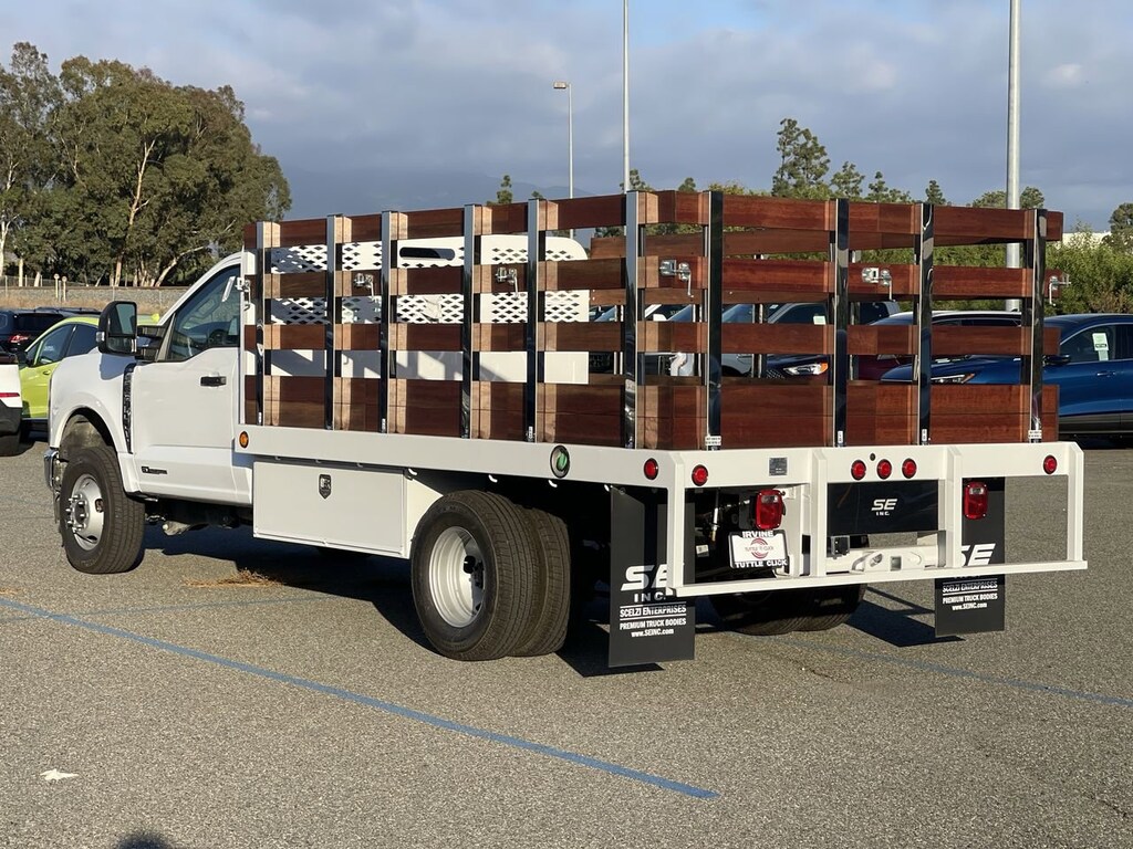 New 2023 Ford Super Duty F-350 DRW SCELZI 12' STAKE BED Truck Regular Cab