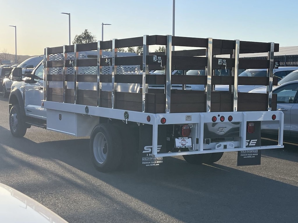 New 2024 Ford Super Duty F-450 DRW SCELZI 14' STAKE BED Truck Regular Cab