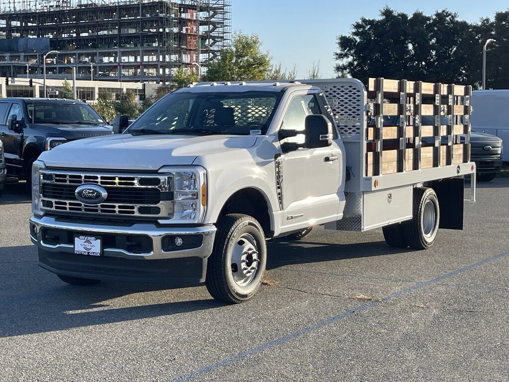 New 2023 Ford Super Duty F-350 DRW SCELZI 12' STAKE BED Truck Regular Cab