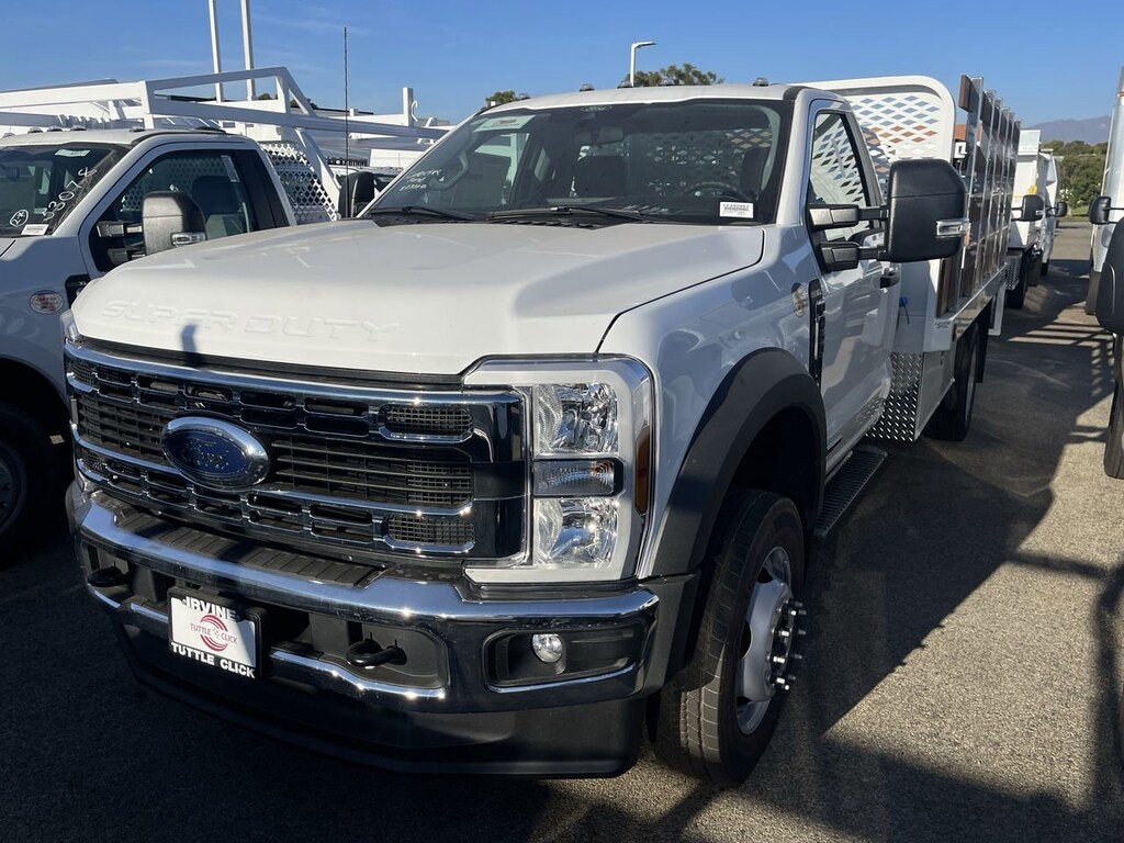 New 2024 Ford Super Duty F-450 DRW SCELZI 12' STAKE BED Truck Regular Cab