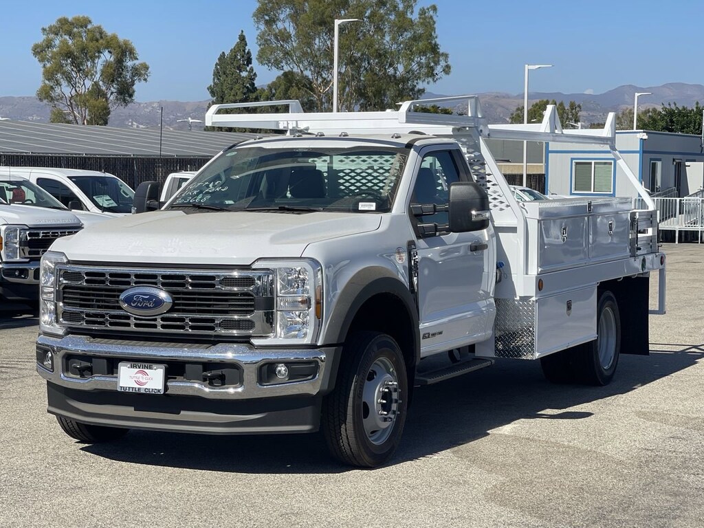 New 2025 Ford Super Duty F-550 DRW Diesel XL SCELZI 12' CONTRACTOR Truck Regular Cab