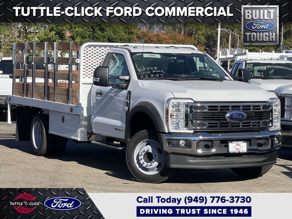 New 2024 Ford Super Duty F-450 DRW SCELZI 12' STAKE BED Truck Regular Cab