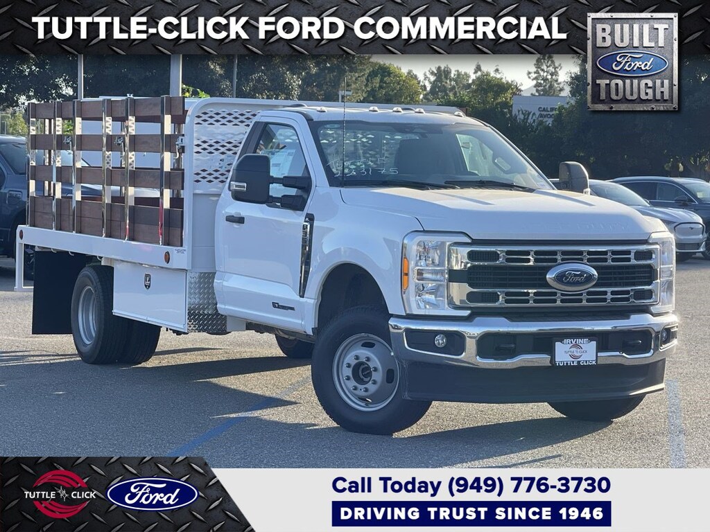 New 2023 Ford Super Duty F-350 DRW SCELZI 12' STAKE BED Truck Regular Cab